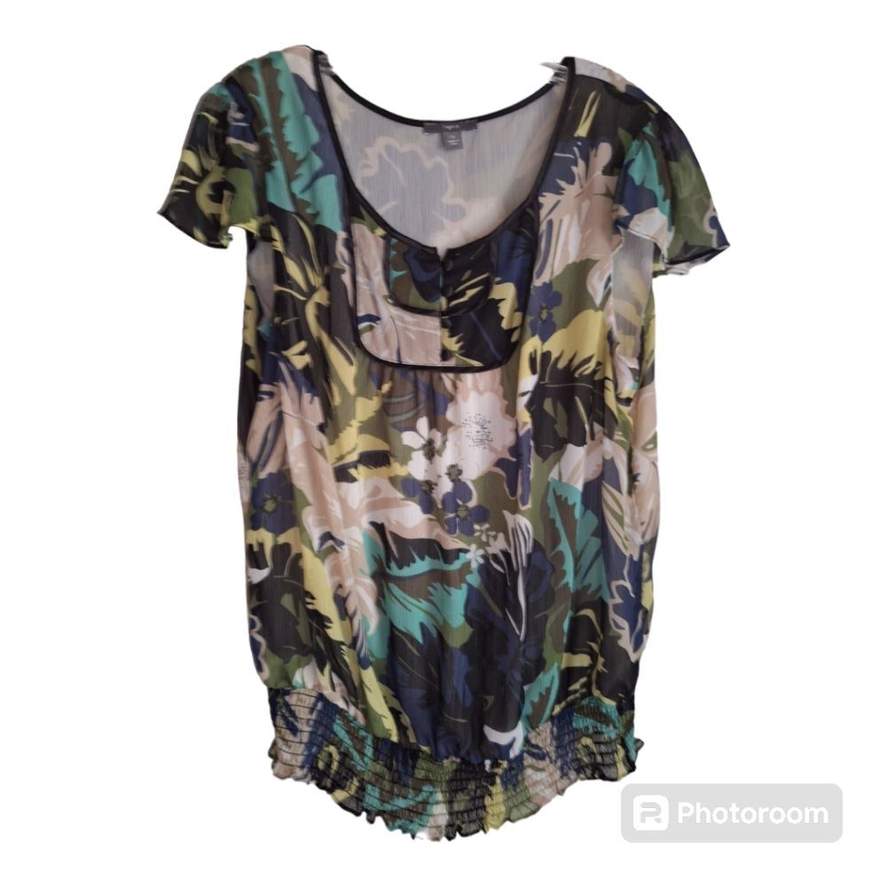 APT. 9 Mulicolored Blouse with Elastic Waist Size XL